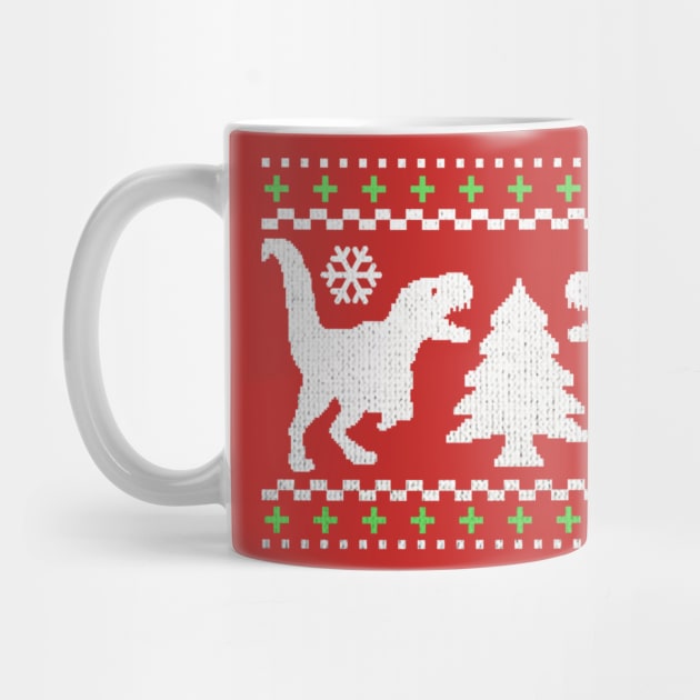 Funny Ugly T-REX Christmas Sweater by robotface